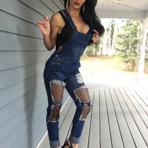 fishnet overalls